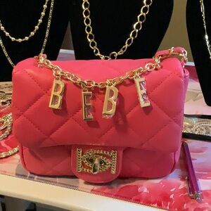 NWT BARBIE PINK BEBE MINI RETAIL $89 WITH EXTERIOR CHAIN